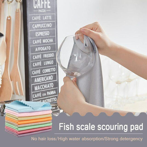Fish scales microfiber polishing cloth