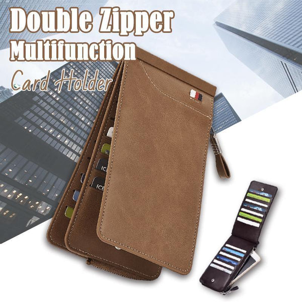 Double Zipper Multifunction Card Holder