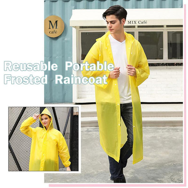 Reusable  Portable Frosted  Raincoat