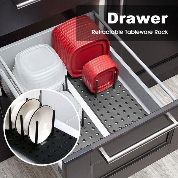 Drawer Retractable Tableware Rack