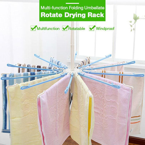 Multi-function Folding Umbellate Rotate Drying Rack
