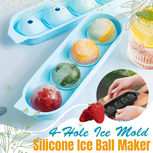 Sueea Silicone 4-Ball Ice Ball Maker Mold Ice Cube Mold
