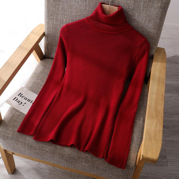 2020 Knitted Women turtleneck Sweater Pullovers