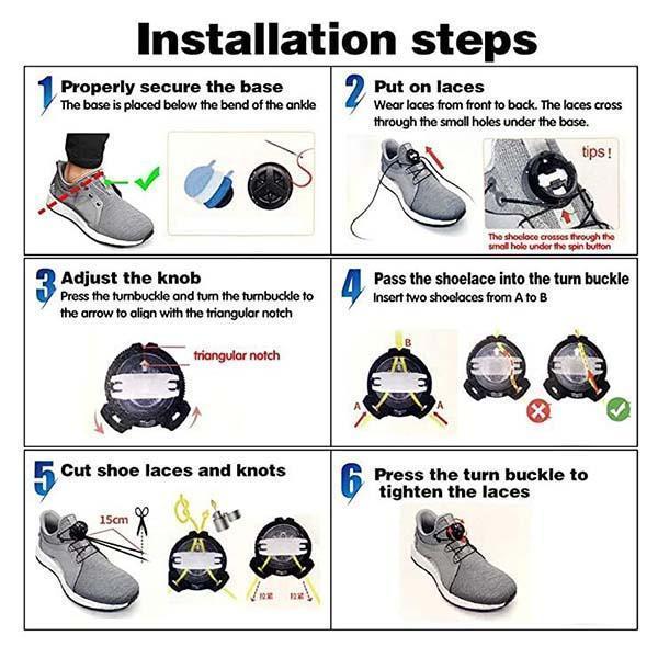 Rotating Automatic Buckle Shoelaces