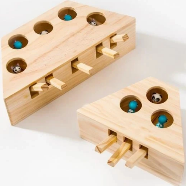 Wooden Cat Whack-A-Mole Toy