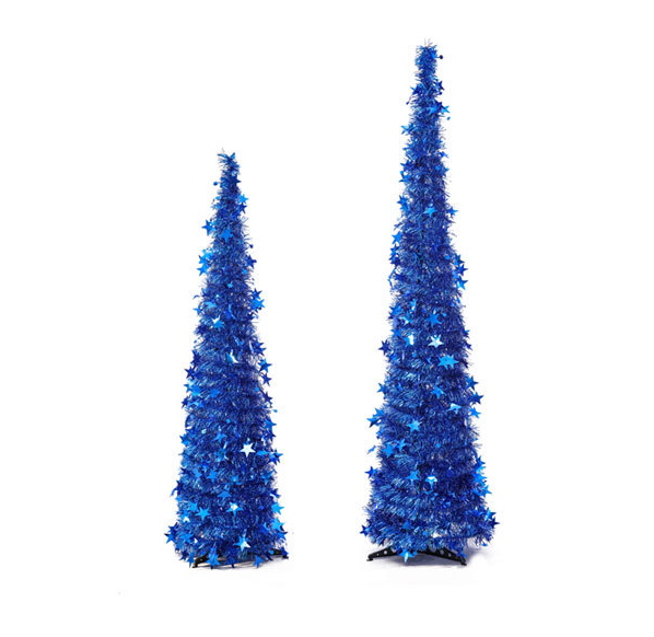 Artificial Tinsel Pop Up Christmas Tree with Stand