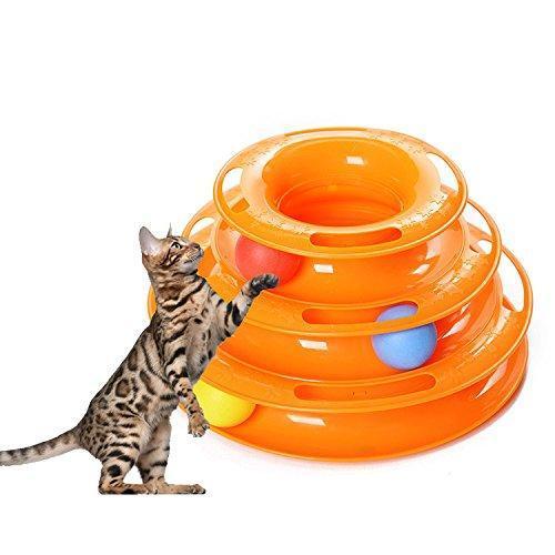Three Layer Colorful Cat Track Tower Toy