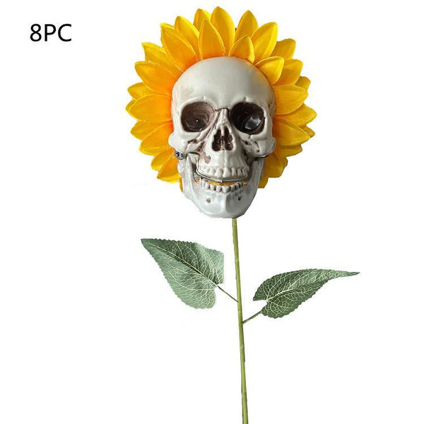 Decorative Skull Sunflower Halloween