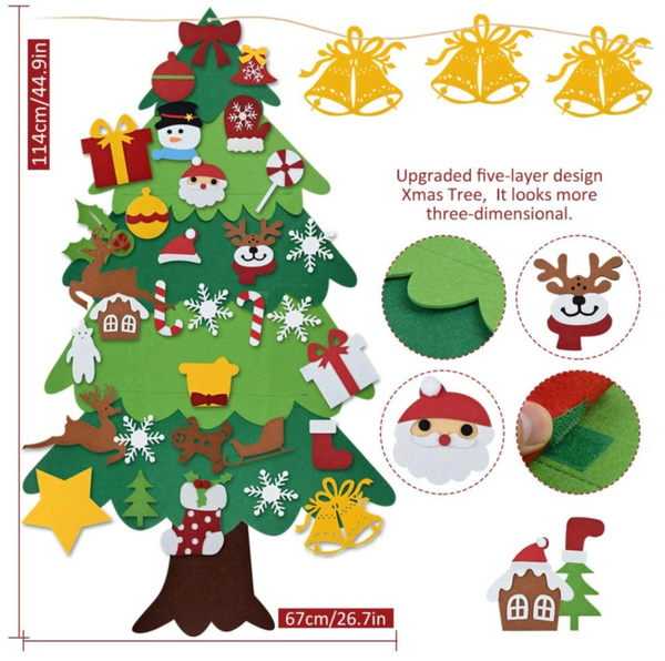 DIY Felt Christmas Tree For Kids + Spare Ornaments Bundle