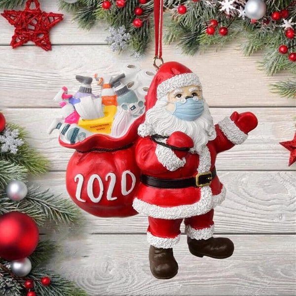 2020 Santa Wearing A Mouth Shield Christmas Decoration