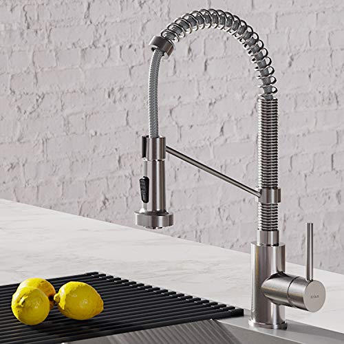 Kitchen Spring Faucet with Pull-Out Spray Brushed Nickel 360 Degree Swivels
