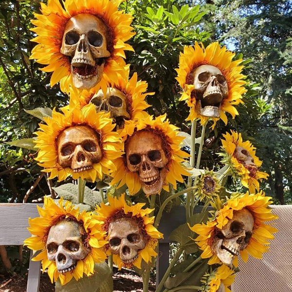 Decorative Skull Sunflower Halloween