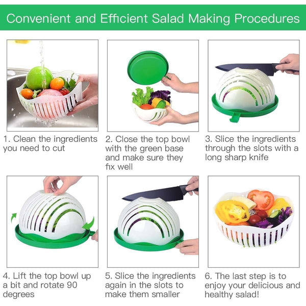 Upgraded Salad Cutter Bowl, Green