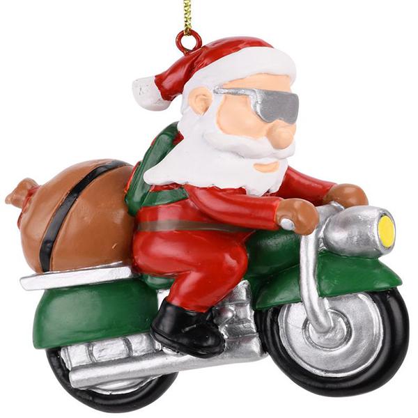 Santa Claus Motorcycle Christmas Tree Ornament