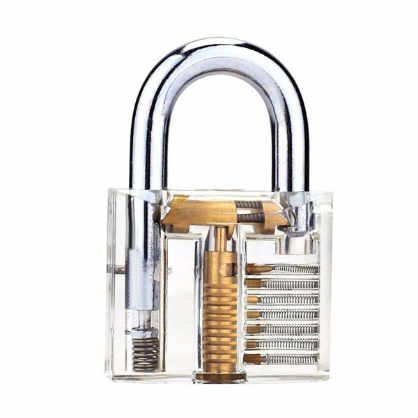 Transparent Practice Padlocks with 12pcs Unlocking Lock Pick Set