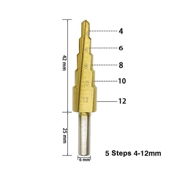 Titanium Step Drill (3 pieces)