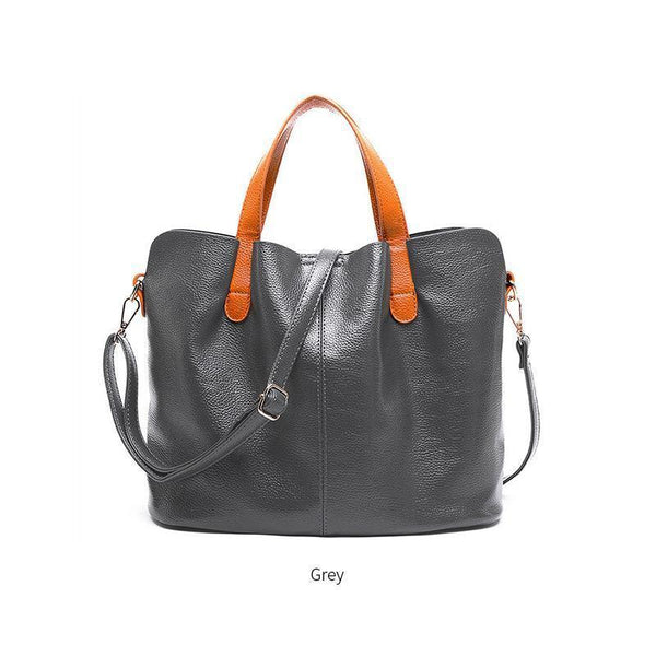 2 In 1 Leather Shopper Tote Bag