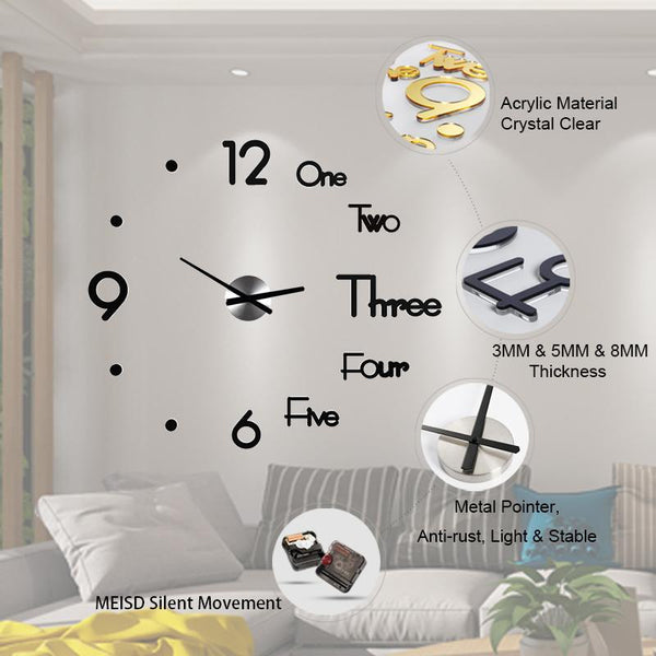 Modern Minimalist DIY Punch-free wall Clock