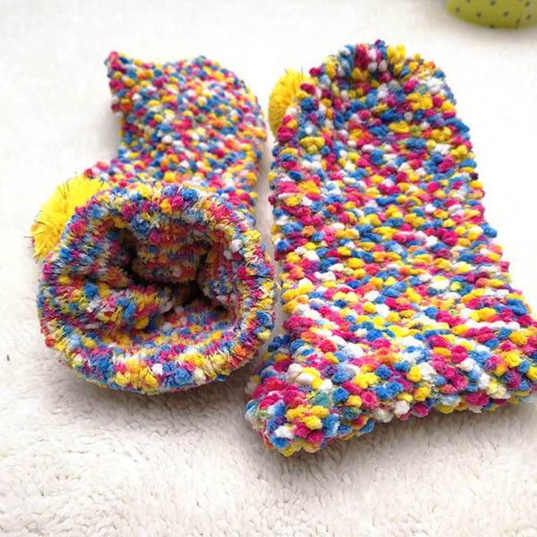 1 Pair Cute Winter Fuzzy Slipper Socks