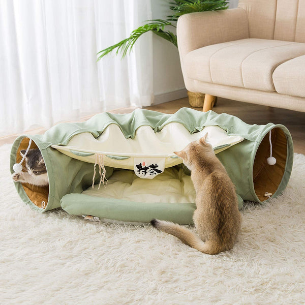 Collapsible Removeable Cat Bed 2 Holes Tunnel Tube