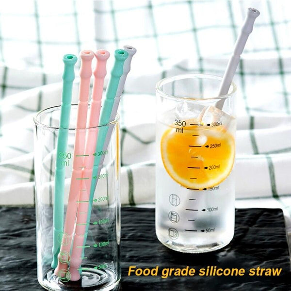 Collapsible Reusable Silicone Straw