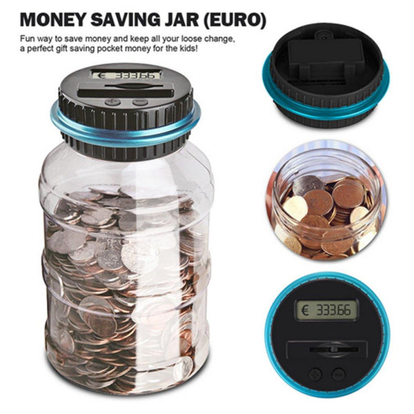 Coin Counter Bank with Digital LCD 1.8L