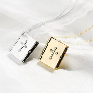 Miniature Readable Bible Necklace With Detachable Magnifying Glass