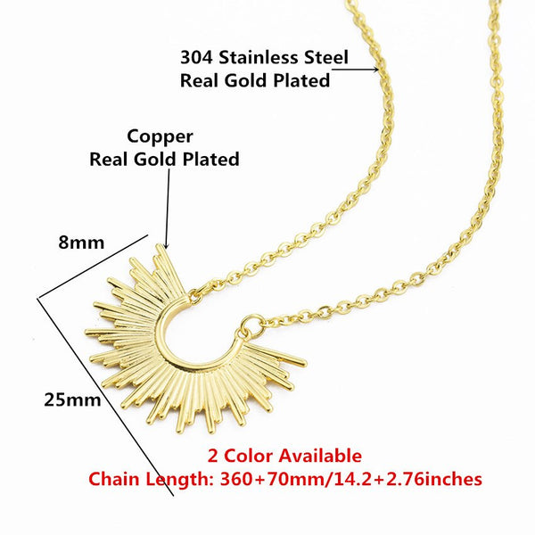 Sun Necklaces & Pendants - New Arrival Unique Design Girl Jewelry Fashion Gilt Good Quality Stainless Steel