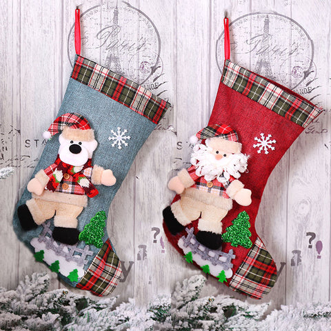 Christmas Stocking Noel Christmas Decorations for Home Navidad Socks Xmas Tree