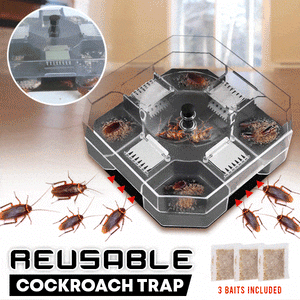 Reusable Cockroach Trap - 1 Set (3 Baits Included)