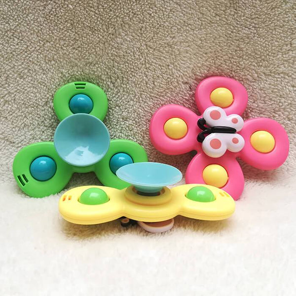 Silicone Spinning Top Toys with Suction Cup 3pcs/set