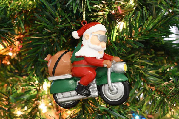 Santa Claus Motorcycle Christmas Tree Ornament