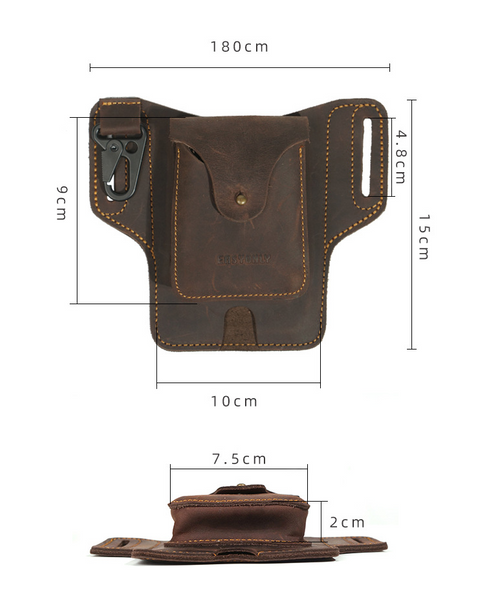 Men's Leather Mobile Phone Holster Tool Bag-Father's Day Promotion