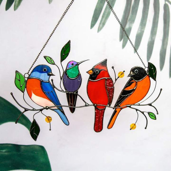 Birds Stained Glass Window Hangings -Mothers Day Gift