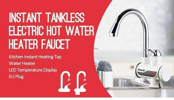Instant Tankless Electric Hot Water Heater Faucet Kitchen Fast Heating Tap Water Faucet with LED Digital Display