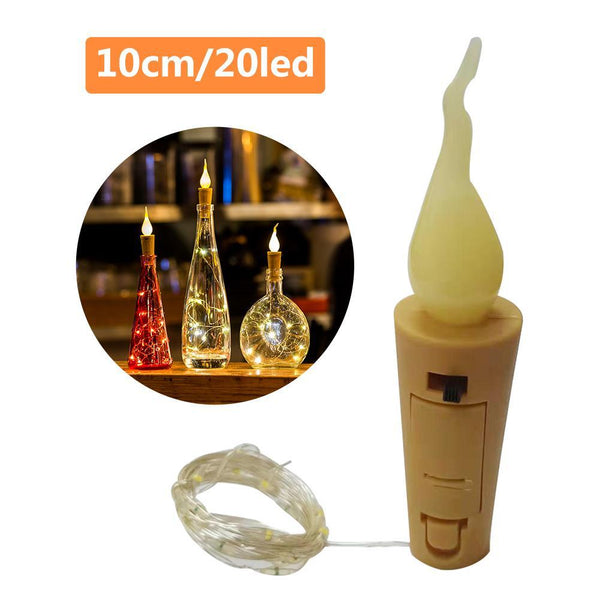 10PCS/lot 2M 20 LED Candle String Light Wine Bottle