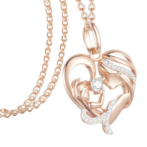 Mother Baby Shaped Cubic Zircon Pendant Heart Gift + Optional Necklace Chains Jewelry