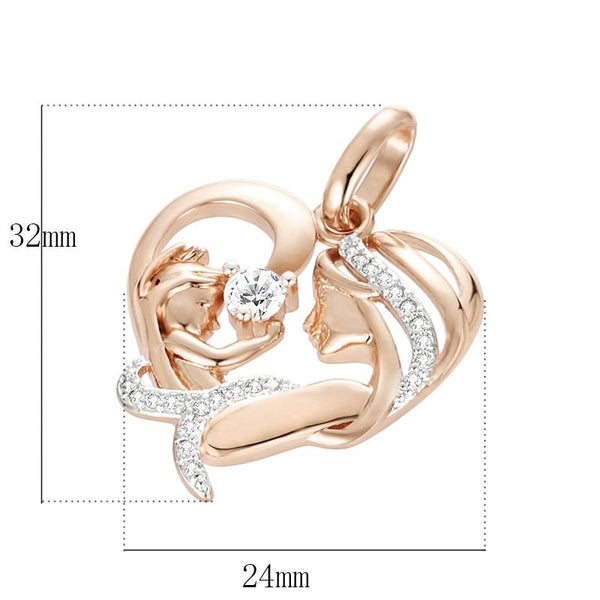 Mother Baby Shaped Cubic Zircon Pendant Heart Gift + Optional Necklace Chains Jewelry