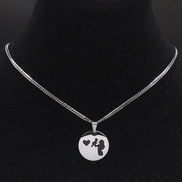 Mom and Baby Stainless Steel Necklace for Women