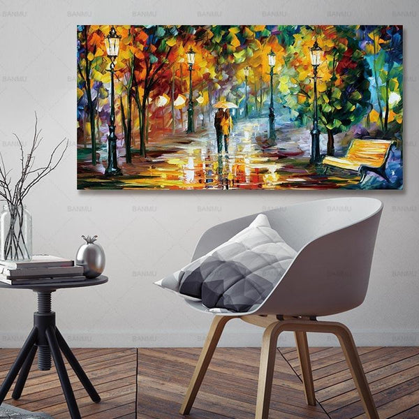 Tree Lined Trails Canvas Painting
