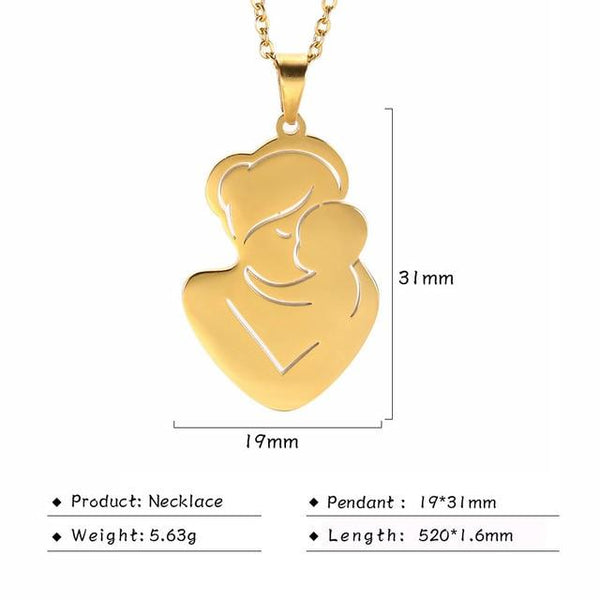 Mom Dad Baby Pendant Mother's Day Necklace -  Love Gift