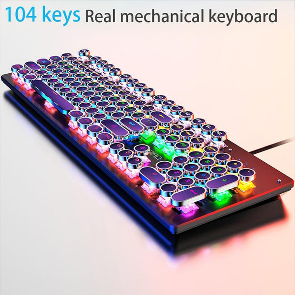 Mechanical Keyboard with Metal Panel and Round Keycap