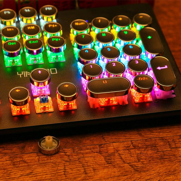 Mechanical Keyboard with Metal Panel and Round Keycap