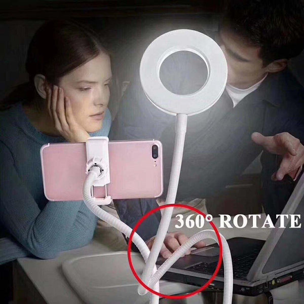 Cell Phone Mobile Holder Photo Studio Selfie LED Ring Light  Portable Makeup Stand
