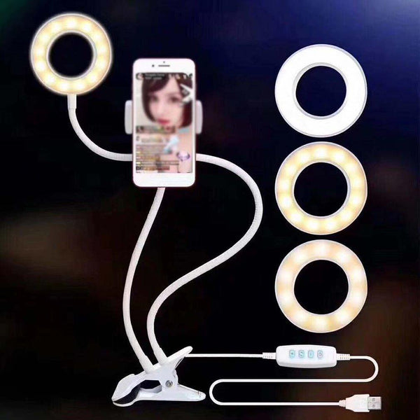 Cell Phone Mobile Holder Photo Studio Selfie LED Ring Light  Portable Makeup Stand