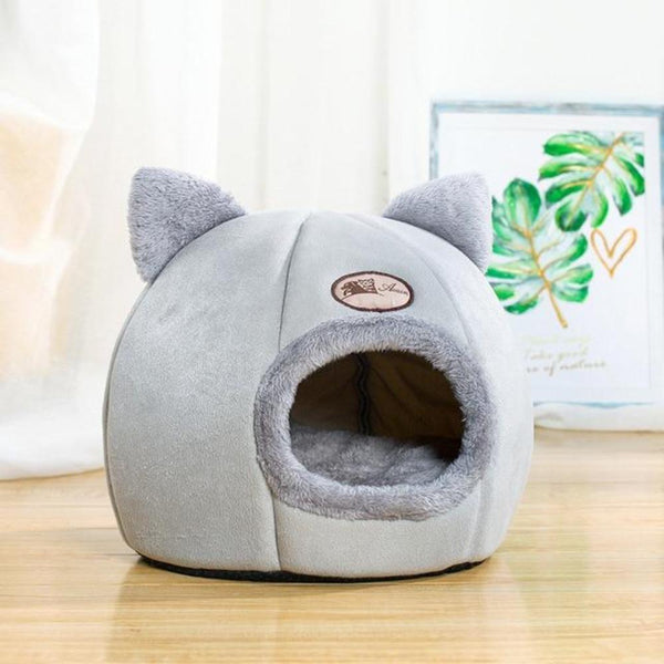 CozyCave Cat Deep Sleep WInter Indoor House Bed - Gray