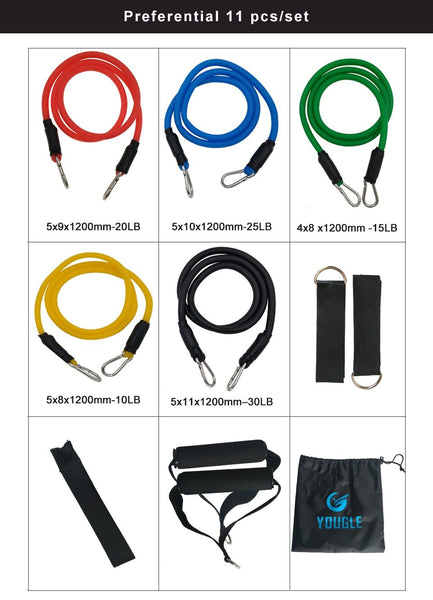 11pcs/set Pull Rope Fitness Exercise