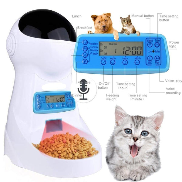 3L Automatic Pet Feeder With Voice Record - LCD Screen