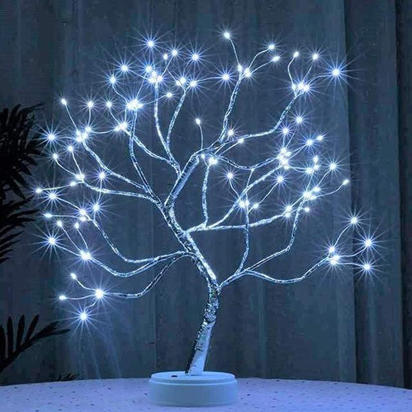 LED Tabletop Bonsai Tree Light Touch Switch DIY Artificial Light Tree Lamp Decoration Festival Holiday Battery/USB Operated D30