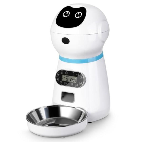 3L Automatic Pet Feeder With Voice Record - White